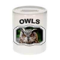 Dieren uil spaarpot - owls/ uilen spaarpotten kinderen 9 cm - thumbnail