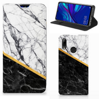 Huawei P Smart (2019) Standcase Marmer Wit Zwart - Origineel Cadeau Man - thumbnail