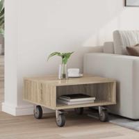 Bijzettafel met wielen Sonoma Eiken 50 x 50 x 30 cm