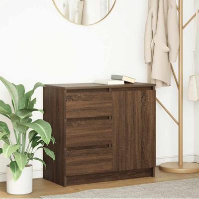 Dressoir met lade 71x35x65 cm spaanplaat bruin eikenkleurig