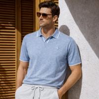 Heren Polo Stein | Mistblauw Melange