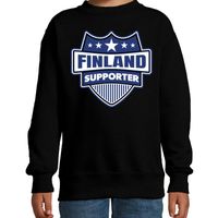 Finland schild supporter sweater zwart voor kinder - thumbnail