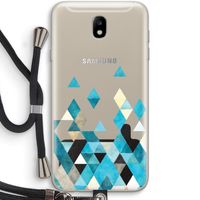 Gekleurde driehoekjes blauw: Samsung Galaxy J7 (2017) Transparant Hoesje met koord