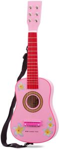 Gitaar - Roze met Bloemen