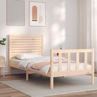 Bedframe met hoofdbord massief hout