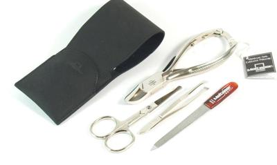 Malteser Manicure etui 4-delig leer zwart