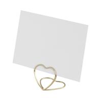 Chaks Plaats/naamkaart houder - hart vorm - 6x - goud - bruiloft tafelschikking