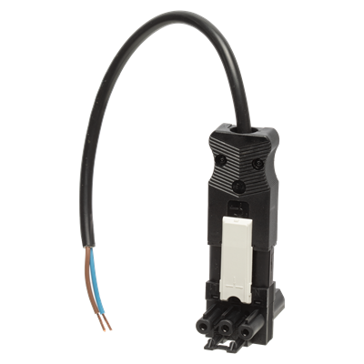 Aansluitsnoer male 2x0.75mm² 50cm zwart ADELS met Tstuk