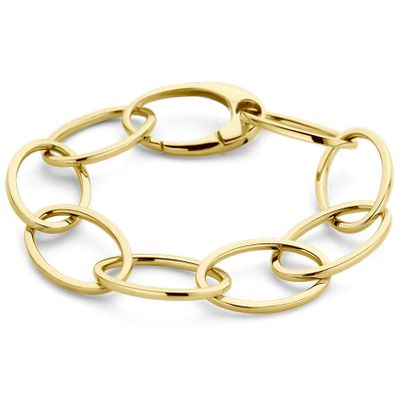 Armband Ovale Schakels geelgoud 16 mm 19,5 cm