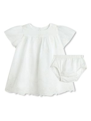 Chloé Kids ensemble robe-short en coton biologique - Blanc