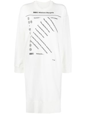 MM6 Maison Margiela robe-sweat à logo imprimé - Blanc