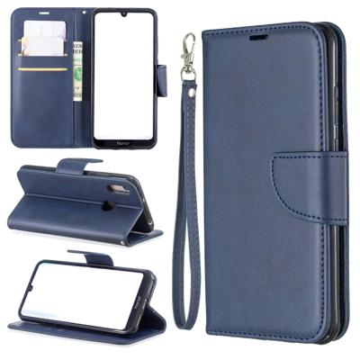 Retro Lambskin textuur zuivere kleur horizontale Flip PU lederen case voor voor Huawei Y6 2019 & Y6 Pro 2019 met houder & kaartsleuven & portemonnee
