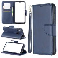Retro Lambskin textuur zuivere kleur horizontale Flip PU lederen case voor voor Huawei Y6 2019 & Y6 Pro 2019 met houder & kaartsleuven & portemonnee