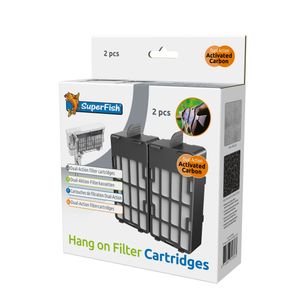 Superfish Dual-Action Hang On Cartridge 2x - Filter voor Glashelder & Gezond Aquariumwater