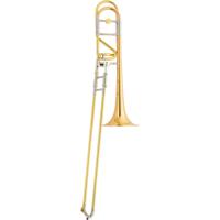XO 1236-RLO (gelakt, goudmessing, open wrap) Bb/F trombone met koffer - thumbnail