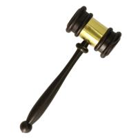 Rechter/Veiling/Voorzitters hamer - verkleed artikel - bruin/goud - plastic - 28 cm Rechter/Veiling/Voorzitters hamer - verkleed artikel - bruin/goud - plastic - 28 cm