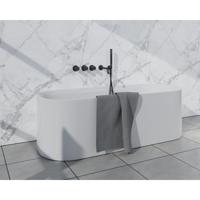 Fortifura Nebbio Badcombinatie-set - thermostaatkraan - inbouwdeel - 2x uitbreiding inbouwdeel - wandaansluitbocht - metalen doucheslang - staaf handdouche - uitloop - mat zwart SW1183065 2x SW1183076 2x SW1183078 SW542644 SW706