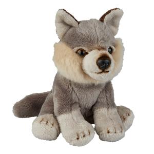 Ravensden Pluche knuffel dieren Wolf - grijs - 15 cm - Speelgoed wolven knuffelbeesten