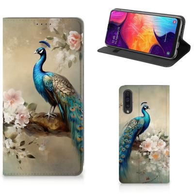 Smartphone hoesje voor Samsung Galaxy A50 Vintage Pauwen