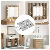 VidaXL Spiegel bevestigingsbeugel 12 pcs nikkel 35 x 30 x 8,3 mm staal