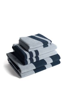 BAINA set de serviettes de bain rayées en coton biologique - Gris