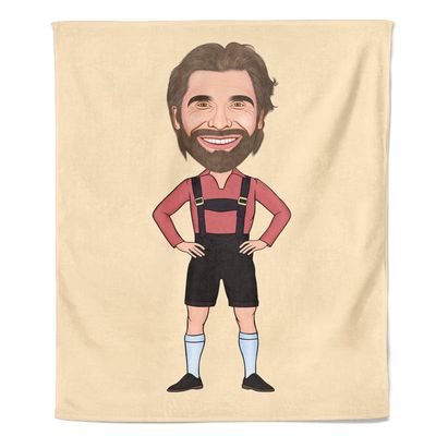 Cartoon Fleecedeken Tiroler Man - Pillow Buddies