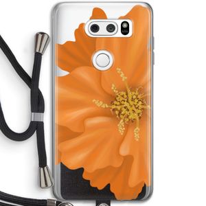 Orange Ellila flower: LG V30 Transparant Hoesje met koord