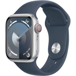 Apple Watch 9 Cell 41mm zilver alu blauw sportband S/M