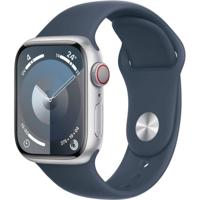 Apple Watch 9 Cell 41mm zilver alu blauw sportband S/M - thumbnail