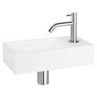 Differnz Solid fonteinset solid surface - kraan gebogen - 36 x 18.5 x 9 cm - chroom
