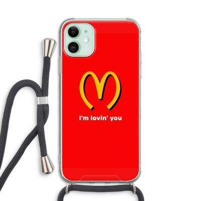 I'm lovin' you: iPhone 11 Transparant Hoesje met koord