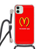 I'm lovin' you: iPhone 11 Transparant Hoesje met koord