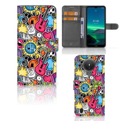 Nokia 1.4 | Wallet Case | met Pasjes | Punk Rock