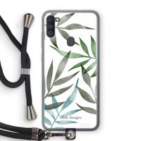 Tropical watercolor leaves: Samsung Galaxy A11 Transparant Hoesje met koord Tropical watercolor leaves: Samsung Galaxy A11 Transparant Hoesje met koord