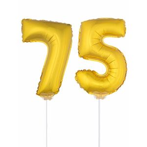 Gouden 75 jaar opblaasbaar ballon 41 cm