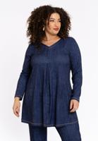 Yoek Geplooide tuniek DENIM | Blauw | Maat 54/56