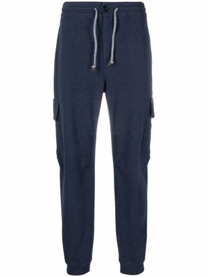 Brunello Cucinelli pantalon de jogging à lien de resserrage - Bleu