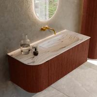 Badmeubel Mondiaz Kurve-Dlux | 115 cm | Meubelkleur Ruby | Wastafelkleur Nata | Solid surface | Wasbak rechter zijde spoelbak | Zonder kraangat(en) Badmeubel Mondiaz Kurve-Dlux | 115 cm | Meubelkleur Ruby | Wastafelkleur Nata | Solid surface | Wasbak rechter zijde spoelbak | Zonder kraangat(en)