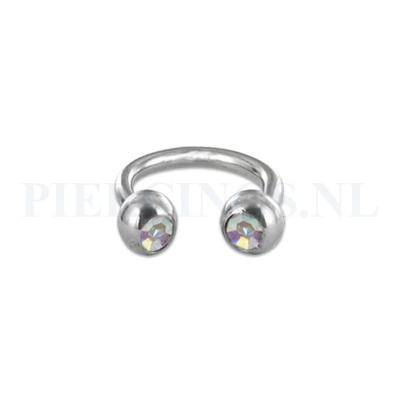 Circulair barbell 1.2 mm kristal AB 6 mm