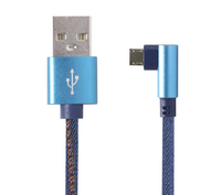 Micro-USB kabel Denim Blue Jeans 1 meter - thumbnail