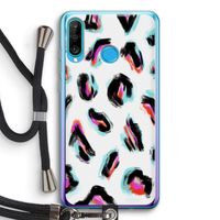 Cheetah color: Huawei P30 Lite Transparant Hoesje met koord