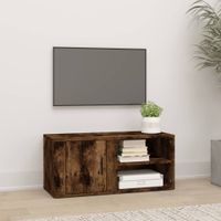 Tv-meubel 80x31,5x36 cm bewerkt hout gerookt eikenkleurig