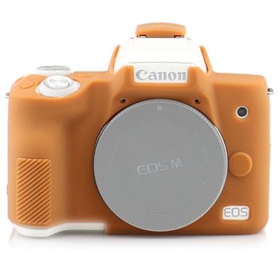 Richwell silicone Armor Skin Case Body cover Protector voor Canon EOS M50 Body digitale camera (bruin)