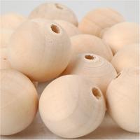 Creativ Company Houten kraal, d 20 mm, gatgrootte 4 mm, 14 stuk/ 1 doos