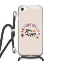 Happy days: iPhone 8 Transparant Hoesje met koord