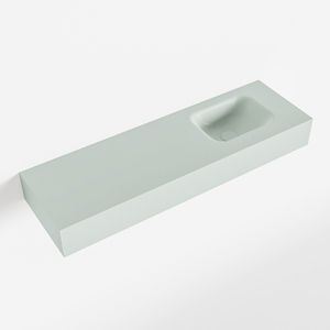 MONDIAZ LEX Greey vrijhangende solid surface wastafel 100cm. Positie wasbak rechts