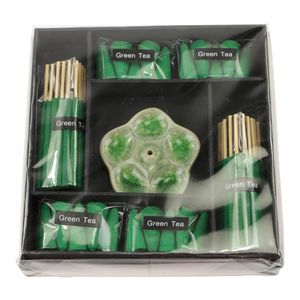 Geschenkset Wierook Groene Thee met Wierook Brander Bloem (Groen)