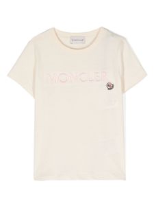 Moncler Enfant t-shirt en coton à logo brodé - Tons neutres