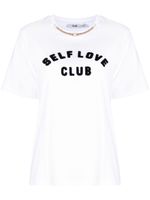 b+ab t-shirt Self Love Club à col orné de chaîne - Blanc