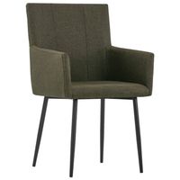 The Living Store Eetkamerstoelen - Set van 6 - Bruin - 52 x 59.5 x 93 cm - Stoffen bekleding - thumbnail